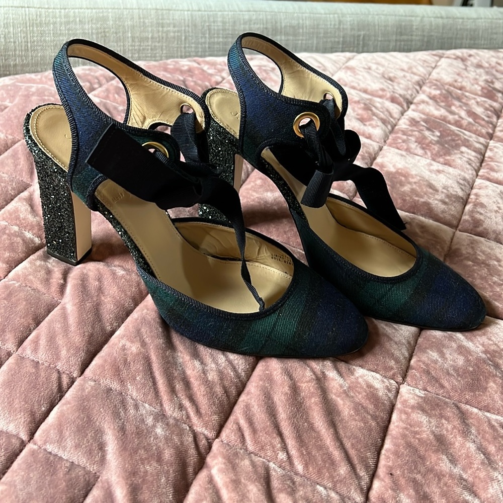 Like New Black Watch Tartan Glitter Heels
